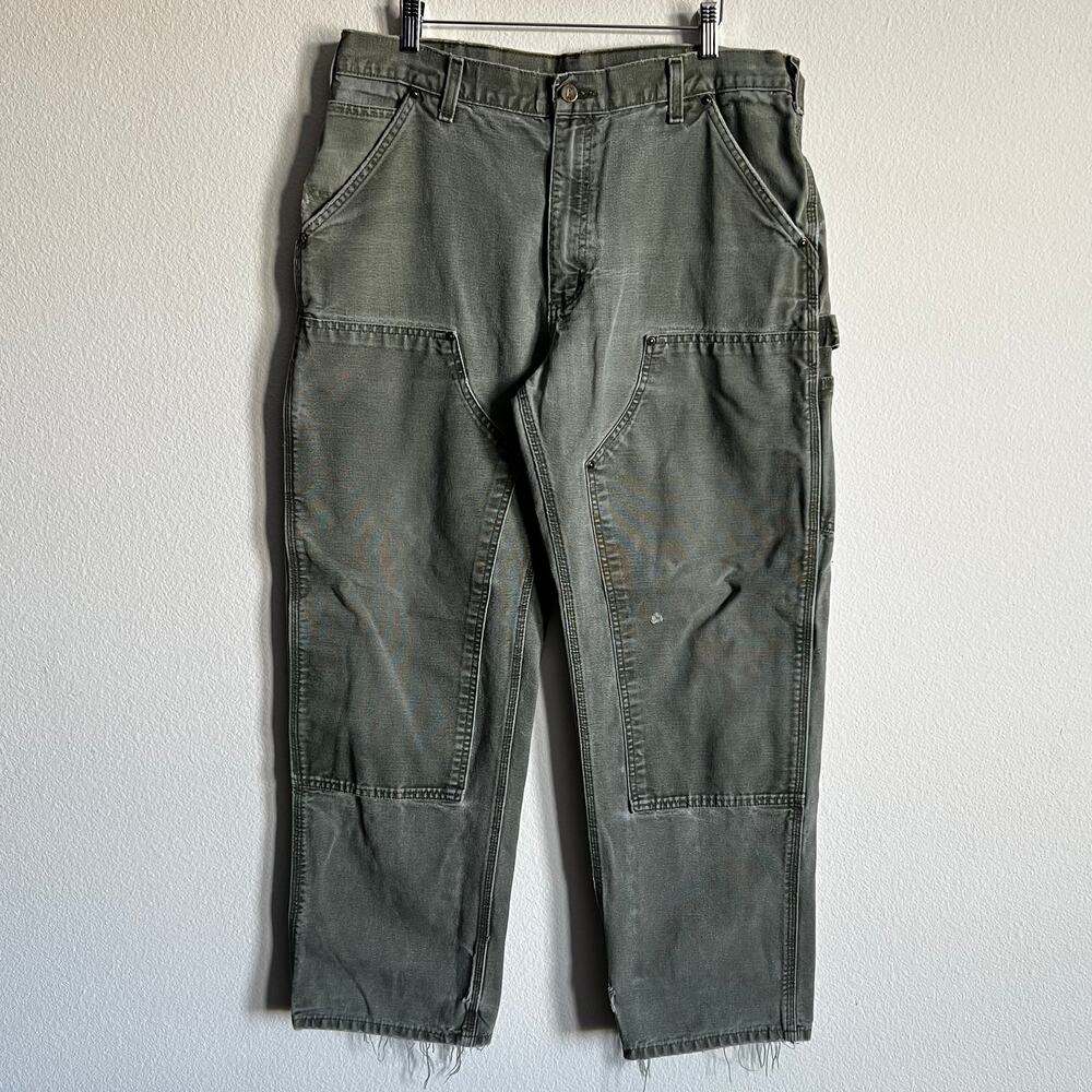 Carhartt B136 MOS faded green double knee work wear carpenter pants